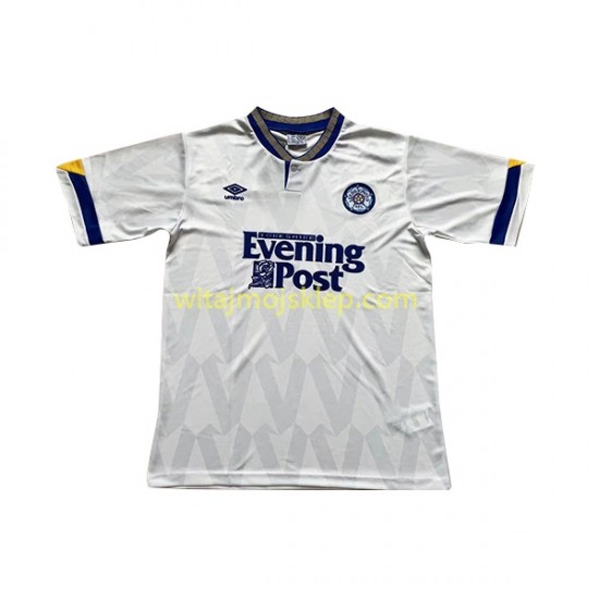 Koszulka Leeds United Retro Męska Stroje Domowe 1991-1992 Krótkie Rękawy