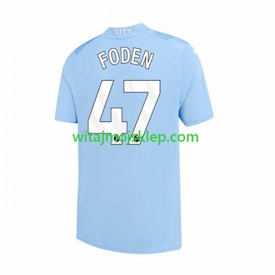 Koszulka Manchester City Phil Foden 47 Męska Stroje Domowe 2023-2024 Krótkie Rękawy
