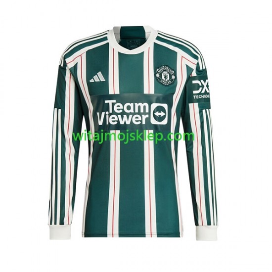 Koszulka Manchester United Męska Stroje Wyjazdowe 2023-2024 Długie Rękawy