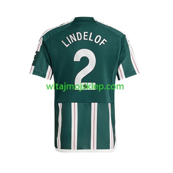 Koszulka Manchester United Lindelof 2 Męska Stroje Wyjazdowe 2023-2024 Krótkie Rękawy