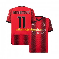 Koszulka AC Milan Ibrahimović 11 Męska Stroje Domowe 2023-2024 Krótkie Rękawy