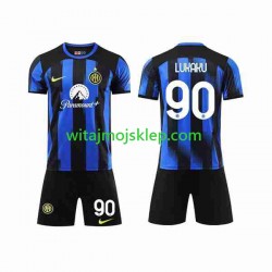 Koszulka Inter Mediolan Lukaku 90 Dziecięca Stroje Domowe 2023-2024 Krótkie Rękawy