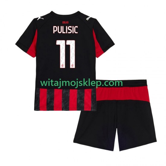 Koszulka AC Milan Christian Pulisic 11 Dziecięca Stroje Domowe 2025-2026 Krótkie Rękawy
