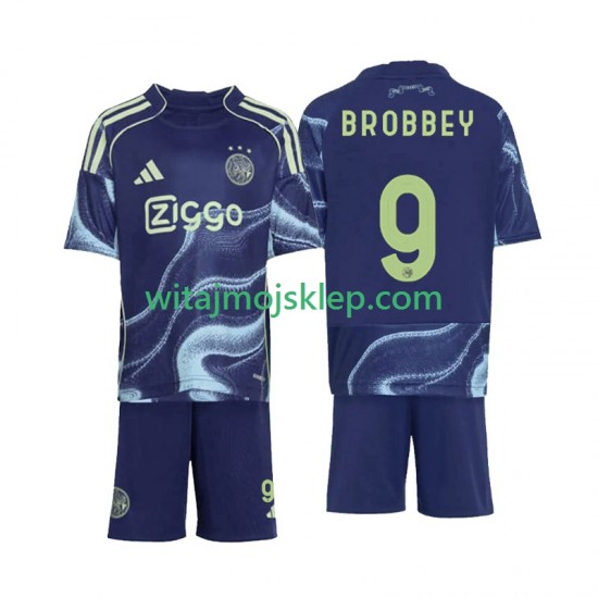 Koszulka AFC Ajax Brian Brobbey 9 Dziecięca Stroje Wyjazdowe 2025-2026 Krótkie Rękawy