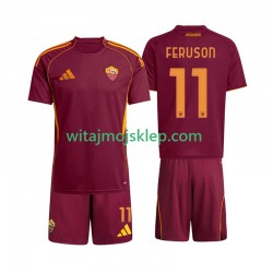 Koszulka AS Roma Evan Ferguson 11 Dziecięca Stroje Domowe 2025-2026 Krótkie Rękawy