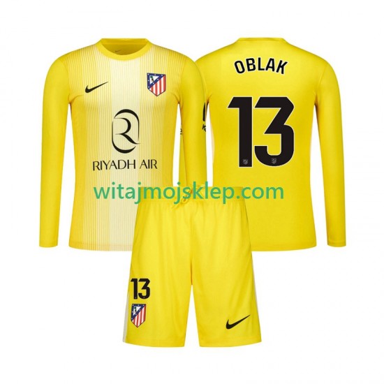 Koszulka Atlético Madryt Jan Oblak 13 Bramkarskie Dziecięca Stroje Domowe 2025-2026 Długie Rękawy