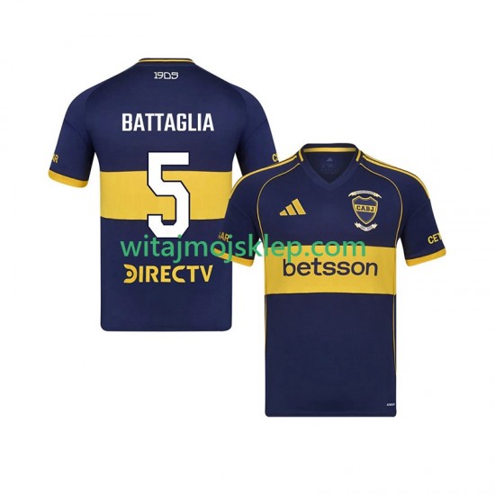 Koszulka CA Boca Juniors Rodrigo Battaglia 5 Męska Stroje Domowe 2025-2026 Krótkie Rękawy