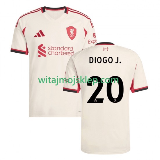 Koszulka Liverpool Diogo Jota 20 Męska Stroje Wyjazdowe 2025-2026 Krótkie Rękawy