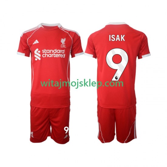 Koszulka Liverpool ISAK 9 Dziecięca Stroje Domowe 2025-2026 Krótkie Rękawy