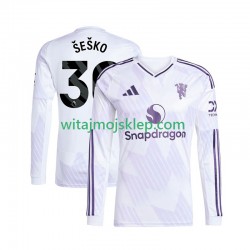 Koszulka Manchester United Benjamin Sesko 30 Męska Stroje Wyjazdowe 2025-2026 Długie Rękawy