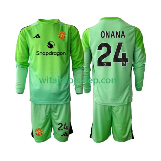 Koszulka Manchester United Andre Onana 24 Bramkarskie Dziecięca Czwarty Strój 2025-2026 Długie Rękawy