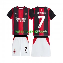 Koszulka AC Milan Gimenez 7 Dziecięca Stroje Domowe 2026-2027 Krótkie Rękawy