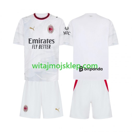 Koszulka AC Milan Dziecięca Stroje Wyjazdowe 2026-2027 Krótkie Rękawy