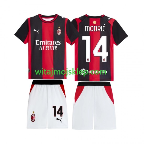 Koszulka AC Milan Modrić Luka 14 Dziecięca Stroje Domowe 2026-2027 Krótkie Rękawy