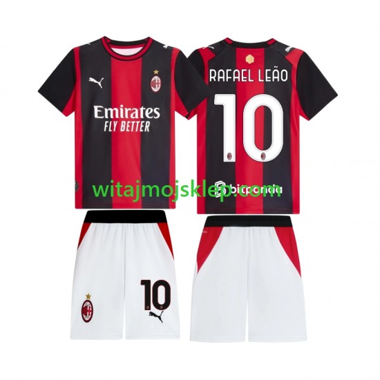 Koszulka AC Milan Rafael Leao 10 Dziecięca Stroje Domowe 2026-2027 Krótkie Rękawy