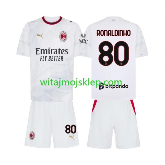 Koszulka AC Milan Ronaldinho 80 Dziecięca Stroje Wyjazdowe 2026-2027 Krótkie Rękawy