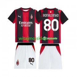 Koszulka AC Milan Ronaldinho 80 Dziecięca Stroje Domowe 2026-2027 Krótkie Rękawy Koszulka AC Milan Ronaldinho 80 Dziecięca Stroje Domowe 2026-2027 Krótkie Rękawy