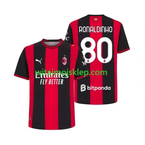 Koszulka AC Milan Ronaldinho 80 Męska Stroje Domowe 2026-2027 Krótkie Rękawy