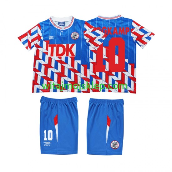 Koszulka AFC Ajax BERGKAMP 10 1989 1990 Retro Dziecięca Stroje Wyjazdowe Długie Rękawy