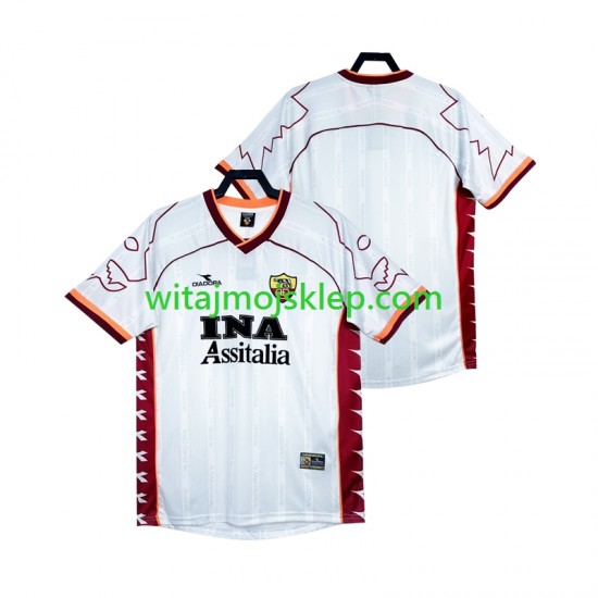 Koszulka AS Roma 2000 Retro Męska Stroje Wyjazdowe 1999 Krótkie Rękawy