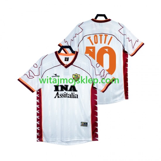 Koszulka AS Roma Totti 10 2000 Retro Męska Stroje Wyjazdowe 1999 Krótkie Rękawy