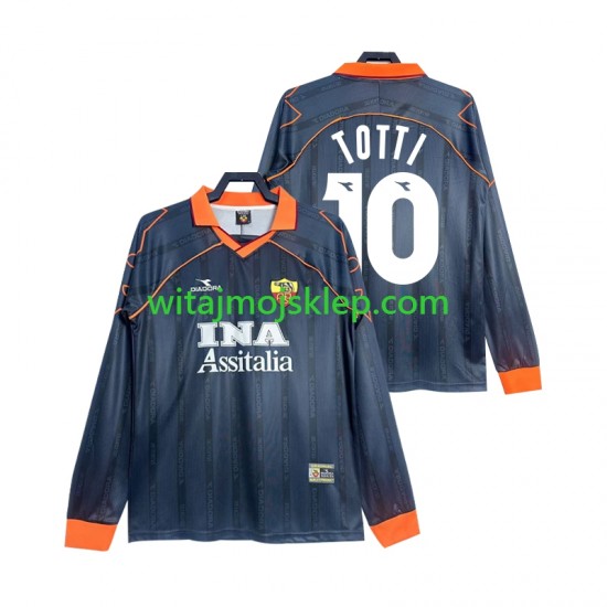 Koszulka AS Roma Totti 10 2000 Retro Męska Trzeci Strój 1999 Długie Rękawy