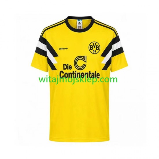 Koszulka Borussia Dortmund 1989 Retro Męska Stroje Domowe Krótkie Rękawy