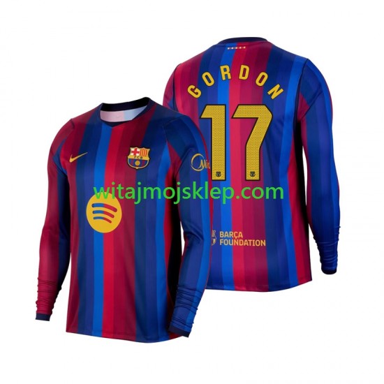 Koszulka FC Barcelona Anthony Gordon 17 Męska Stroje Domowe 2026-2027 Długie Rękawy