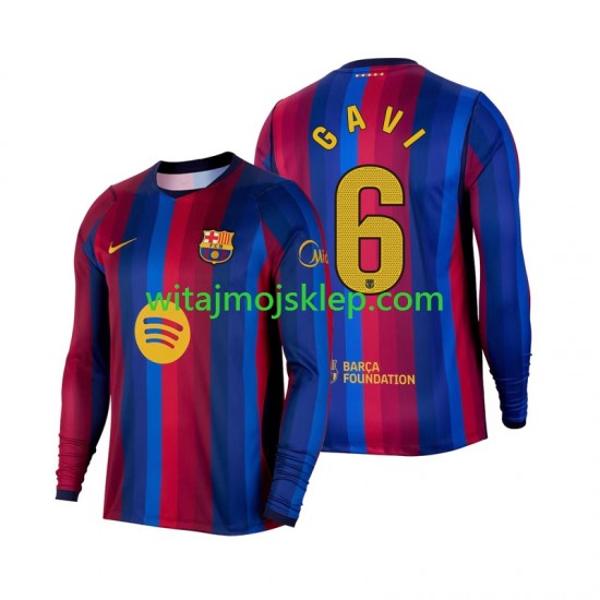 Koszulka FC Barcelona Gavi 6 Męska Stroje Domowe 2026-2027 Długie Rękawy