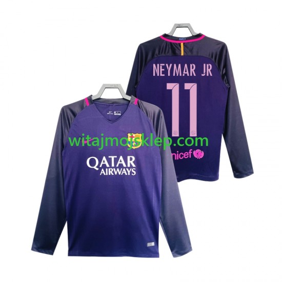 Koszulka FC Barcelona Neymar JR 11 2016 2017 Retro Męska Stroje Wyjazdowe Długie Rękawy