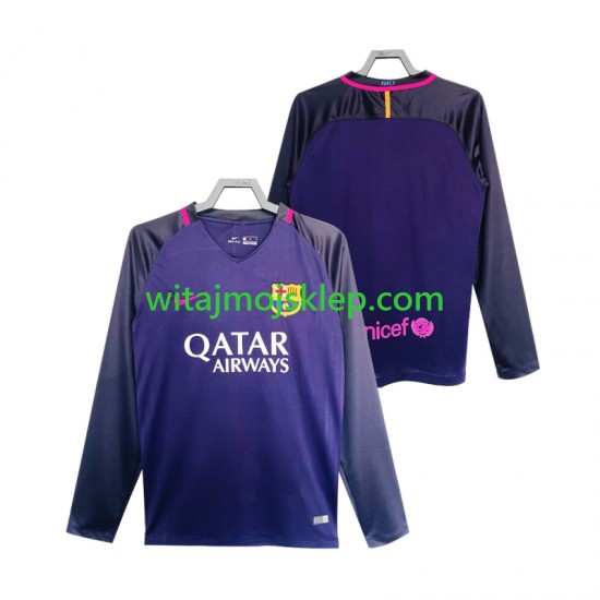 Koszulka FC Barcelona 2016 2017 Retro Męska Stroje Wyjazdowe Długie Rękawy