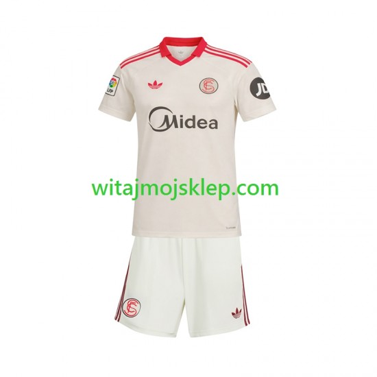 Koszulka Sevilla FC Retro Dziecięca Stroje Domowe 2025-2026 Krótkie Rękawy