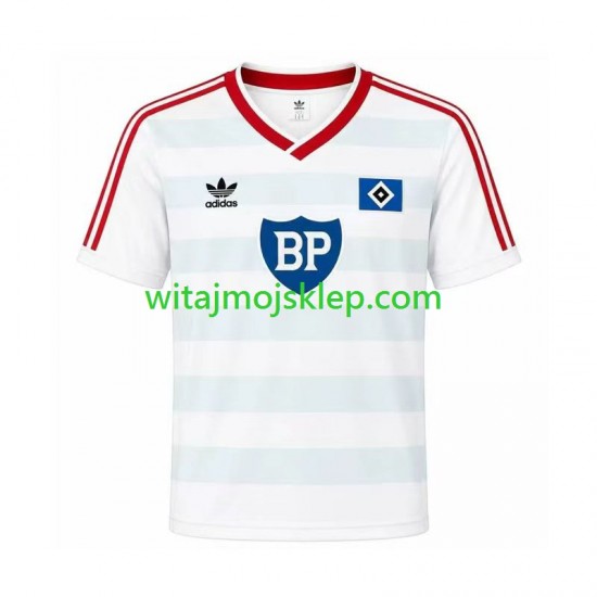 Koszulka Hamburger SV 1986 Retro Męska Stroje Wyjazdowe Krótkie Rękawy