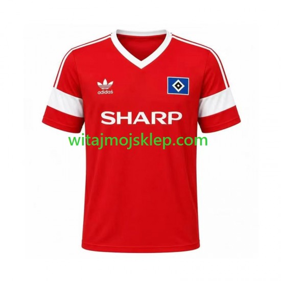 Koszulka Hamburger SV 1988 Retro Męska Stroje Wyjazdowe Krótkie Rękawy