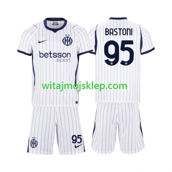 Koszulka Inter Mediolan Alessandro Bastoni 95 Dziecięca Stroje Wyjazdowe 2026-2027 Krótkie Rękawy