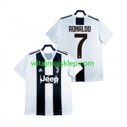 Koszulka Juventus Cristiano Ronaldo 2018 2019 Retro Męska Stroje Domowe Krótkie Rękawy