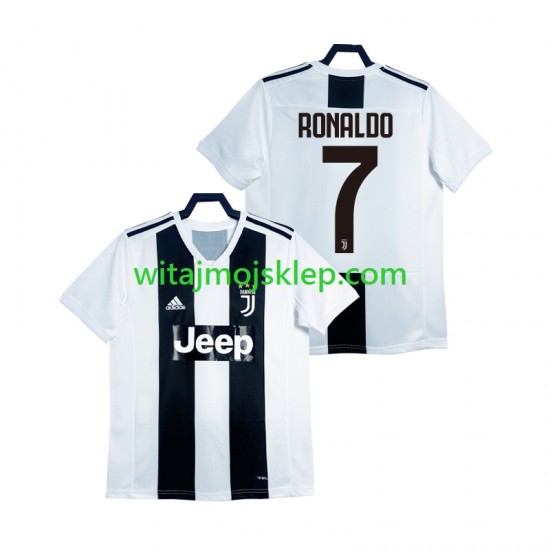 Koszulka Juventus Cristiano Ronaldo 2018 2019 Retro Męska Stroje Domowe Krótkie Rękawy