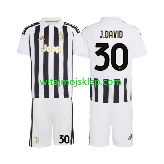Koszulka Juventus Jonathan David 30 Dziecięca Stroje Domowe 2026-2027 Krótkie Rękawy