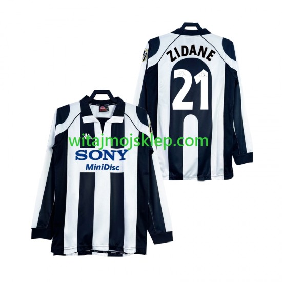 Koszulka Juventus ZIDANE 21 1997 Retro Męska Stroje Domowe 1998 Długie Rękawy
