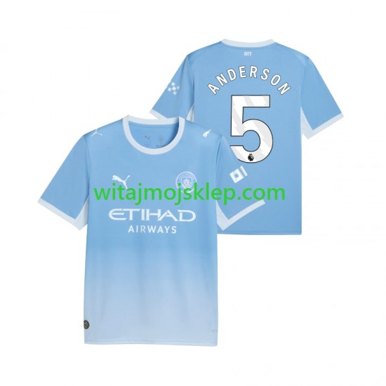 Koszulka Manchester City Elliot Anderson 5 Męska Stroje Domowe 2026-2027 Krótkie Rękawy