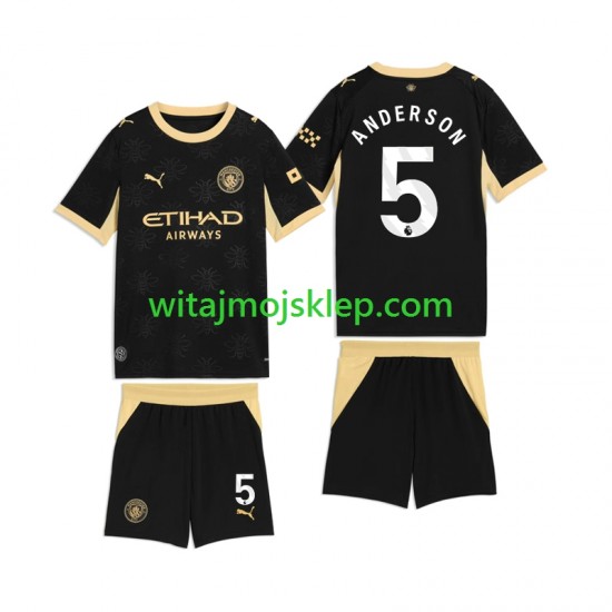 Koszulka Manchester City Elliot Anderson 5 Dziecięca Stroje Wyjazdowe 2026-2027 Krótkie Rękawy
