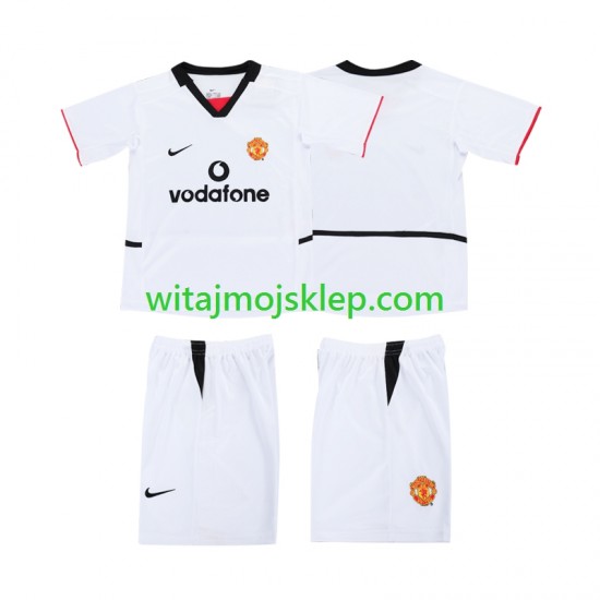 Koszulka Manchester United 2003 Dziecięca Stroje Wyjazdowe 2002 Krótkie Rękawy