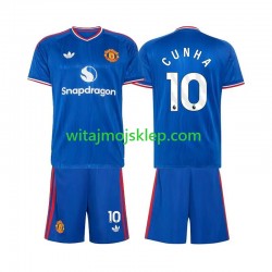 Koszulka Manchester United Matheus Cunha 10 Dziecięca Stroje Wyjazdowe 2026-2027 Krótkie Rękawy