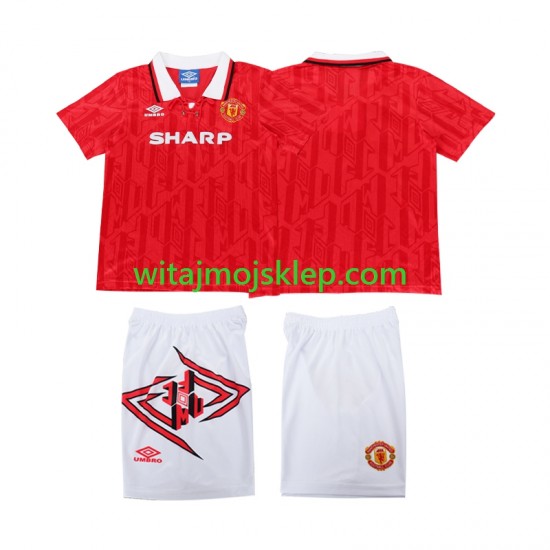 Koszulka Manchester United 1993 Retro Dziecięca Stroje Domowe 1994 Krótkie Rękawy