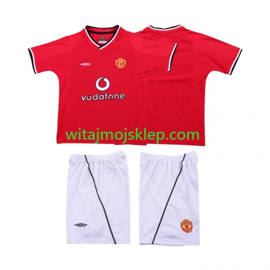 Koszulka Manchester United 2000 Retro Dziecięca Stroje Domowe 2002 Krótkie Rękawy
