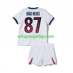 Koszulka Paris Saint-Germain Joao Neves 87 Dziecięca Stroje Wyjazdowe 2026-2027 Krótkie Rękawy