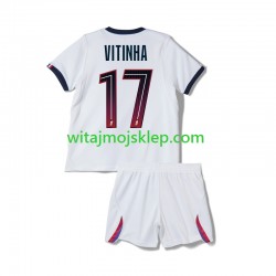 Koszulka Paris Saint-Germain Vitinha 17 Dziecięca Stroje Wyjazdowe 2026-2027 Krótkie Rękawy