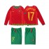 Koszulka Reprezentacja Portugalii Cristiano Ronaldo 17 Retro Dziecięca Stroje Domowe 2004 Długie Rękawy
