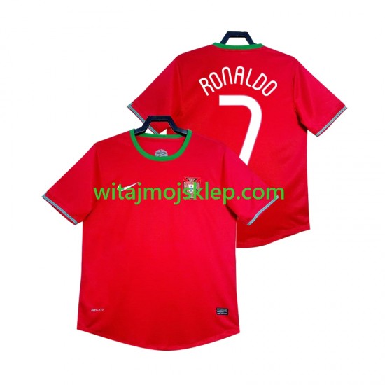 Koszulka Reprezentacja Portugalii Cristiano Ronaldo 7 2012 Retro Męska Stroje Domowe Krótkie Rękawy