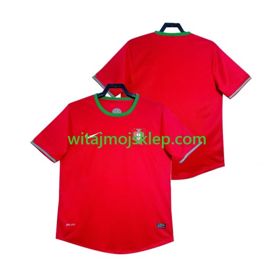 Koszulka Reprezentacja Portugalii 2012 Retro Męska Stroje Domowe Krótkie Rękawy